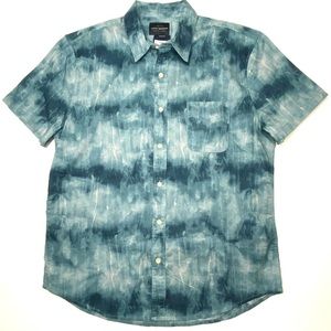 🍀LUCKY BRAND Tie Dye Short Sleeve Button Down Shirt